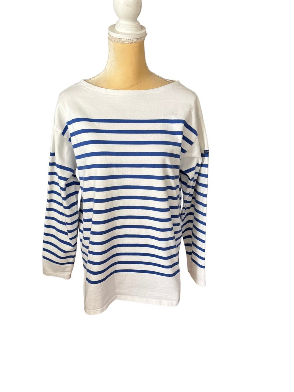 Saint James Naval Sailor Tee Boat Neck Long Sleeve Top Shirt Size Large 42